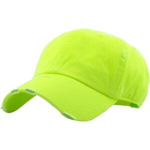 Women's Light Green Adjustable Polo Trucker Distressed Cotton Hat Baseball Cap